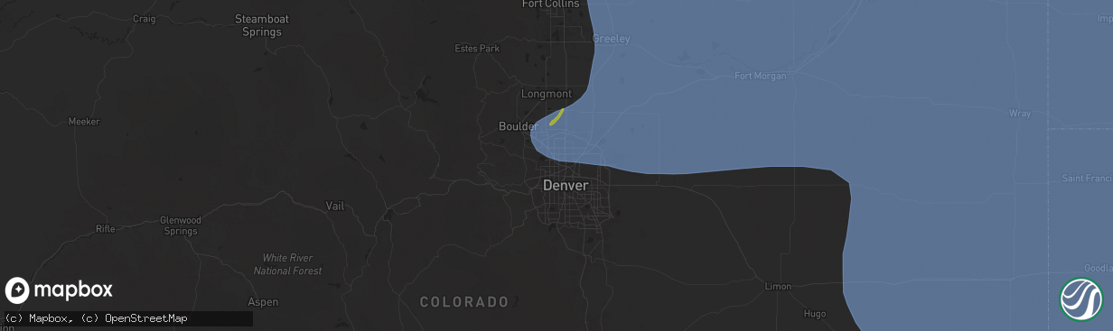 Hail map in Westminster, CO on May 14, 2025