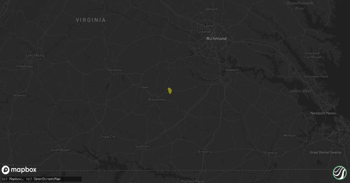 Hail map in Wilsons, VA on May 14, 2025