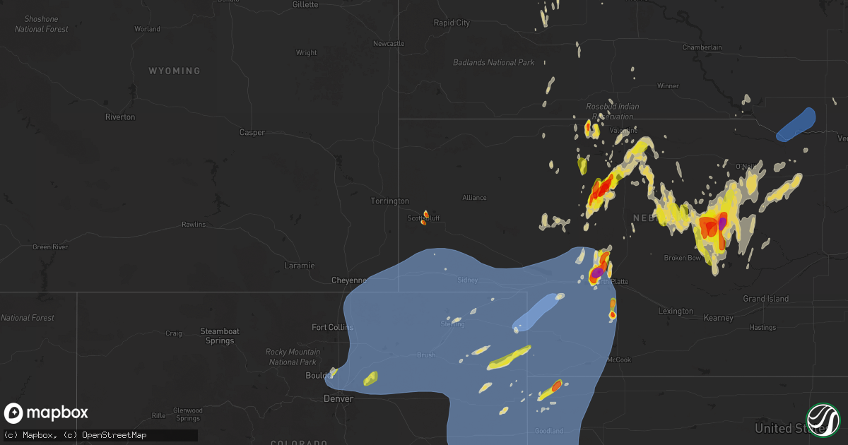 Hail map on May 14, 2025