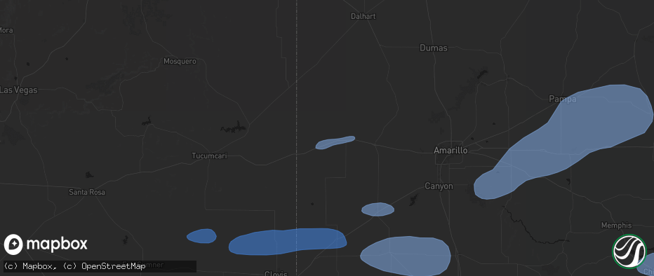 Hail map in Adrian, TX on May 14, 2026