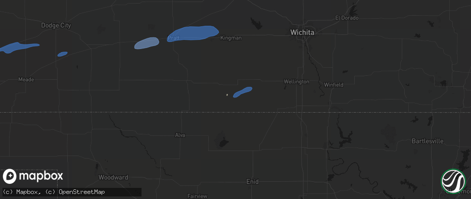 Hail map in Anthony, KS on May 14, 2026
