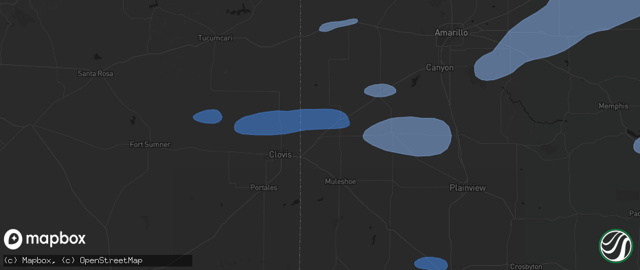 Hail map in Bovina, TX on May 14, 2026