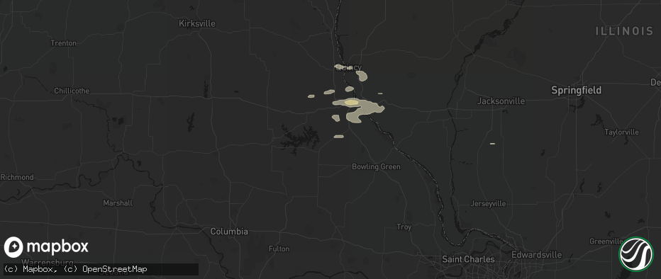 Hail map in Center, MO on May 14, 2026