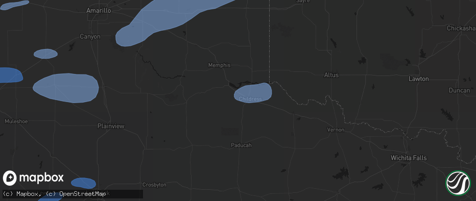 Hail map in Childress, TX on May 14, 2026