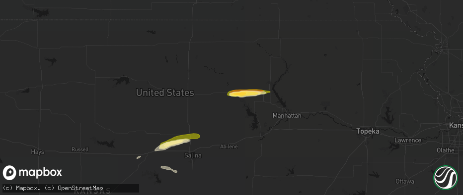 Hail map in Clay Center, KS on May 14, 2026
