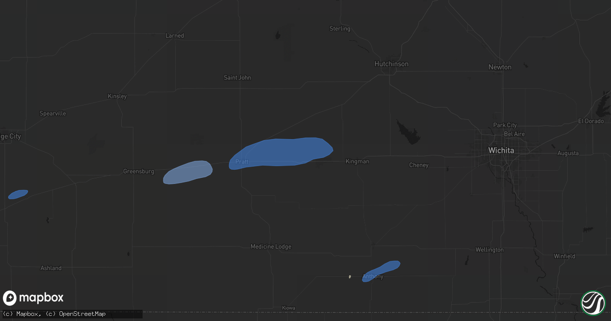 Hail map in Cunningham, KS on May 14, 2026