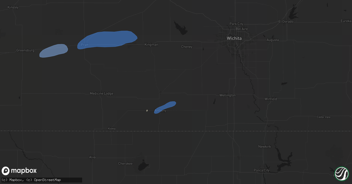 Hail map in Danville, KS on May 14, 2026