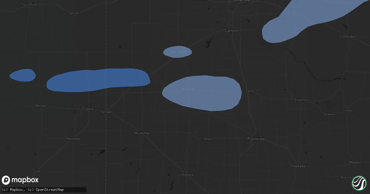 Hail map in Dimmitt, TX on May 14, 2026