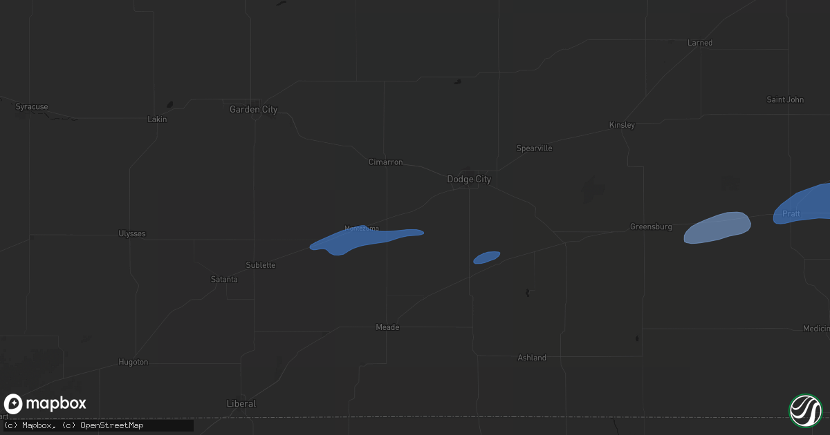 Hail map in Ensign, KS on May 14, 2026