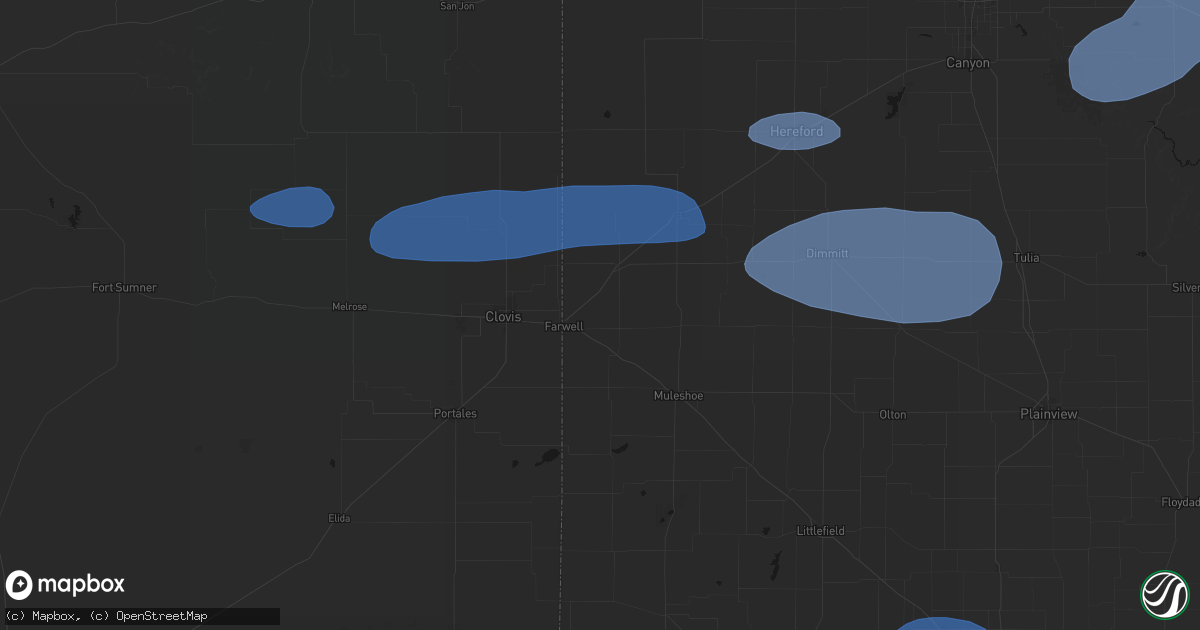 Hail map in Farwell, TX on May 14, 2026