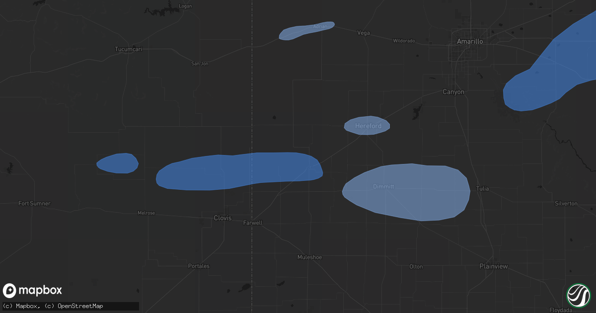 Hail map in Friona, TX on May 14, 2026