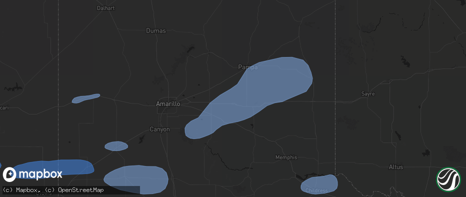 Hail map in Groom, TX on May 14, 2026