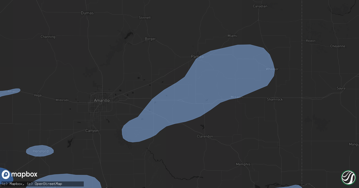 Hail map in Groom, TX on May 14, 2026
