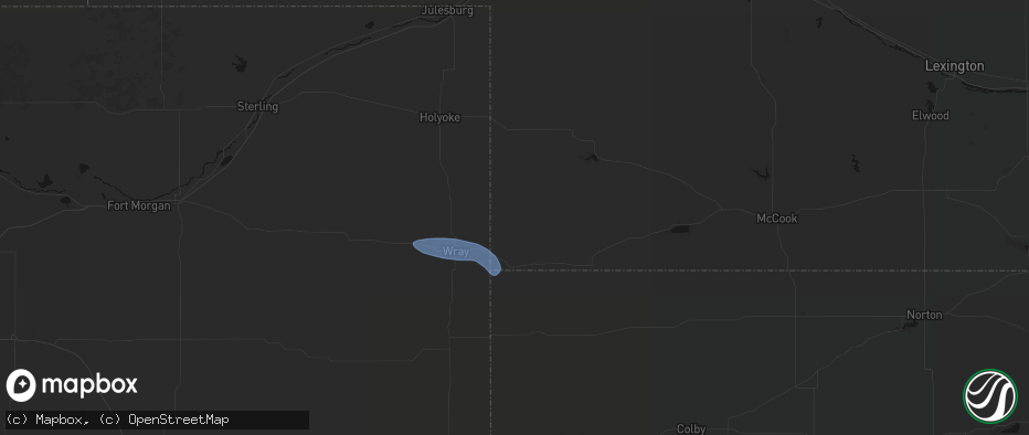 Hail map in Haigler, NE on May 14, 2026