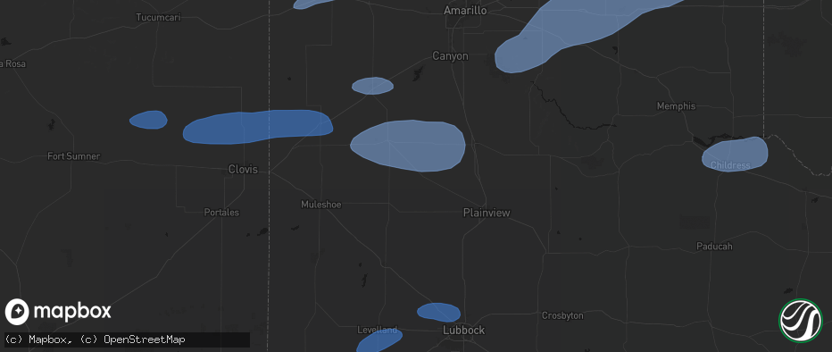 Hail map in Hart, TX on May 14, 2026