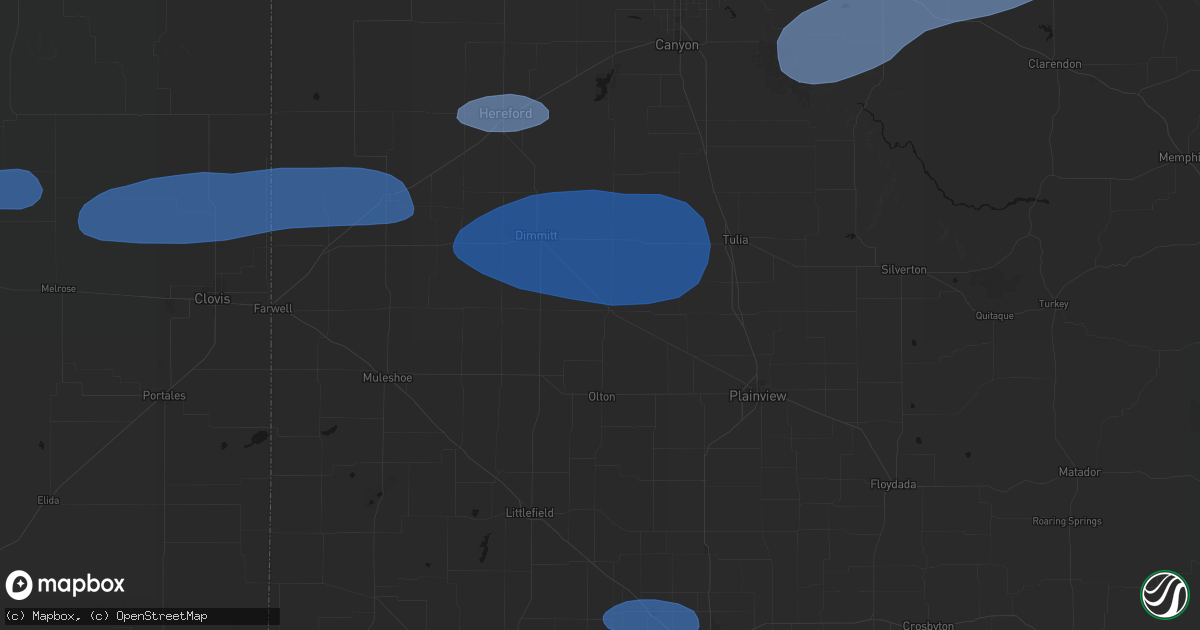 Hail map in Hart, TX on May 14, 2026