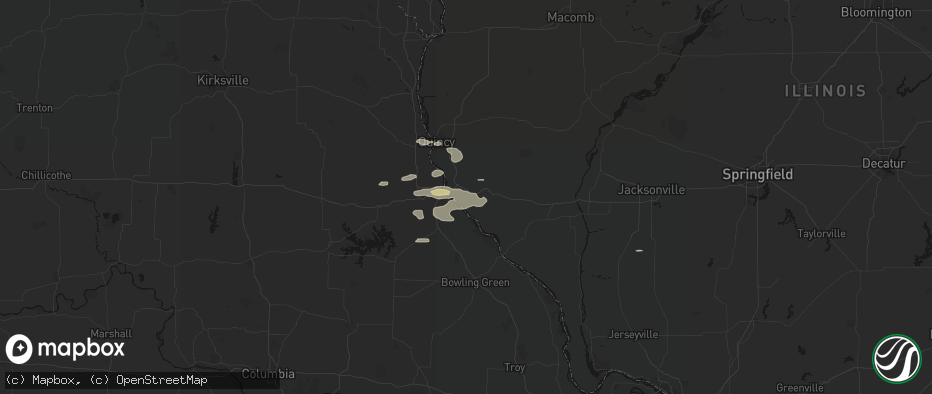 Hail map in Hull, IL on May 14, 2026