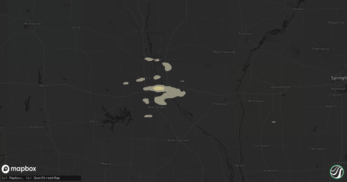 Hail map in Hull, IL on May 14, 2026