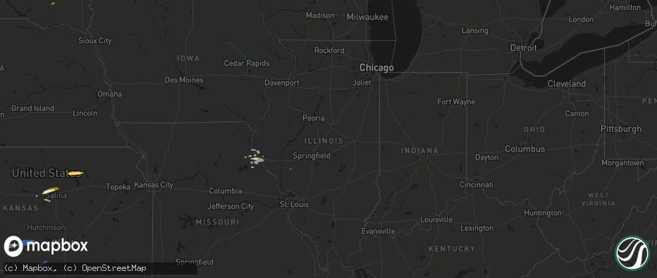 Hail map in Illinois on May 14, 2026