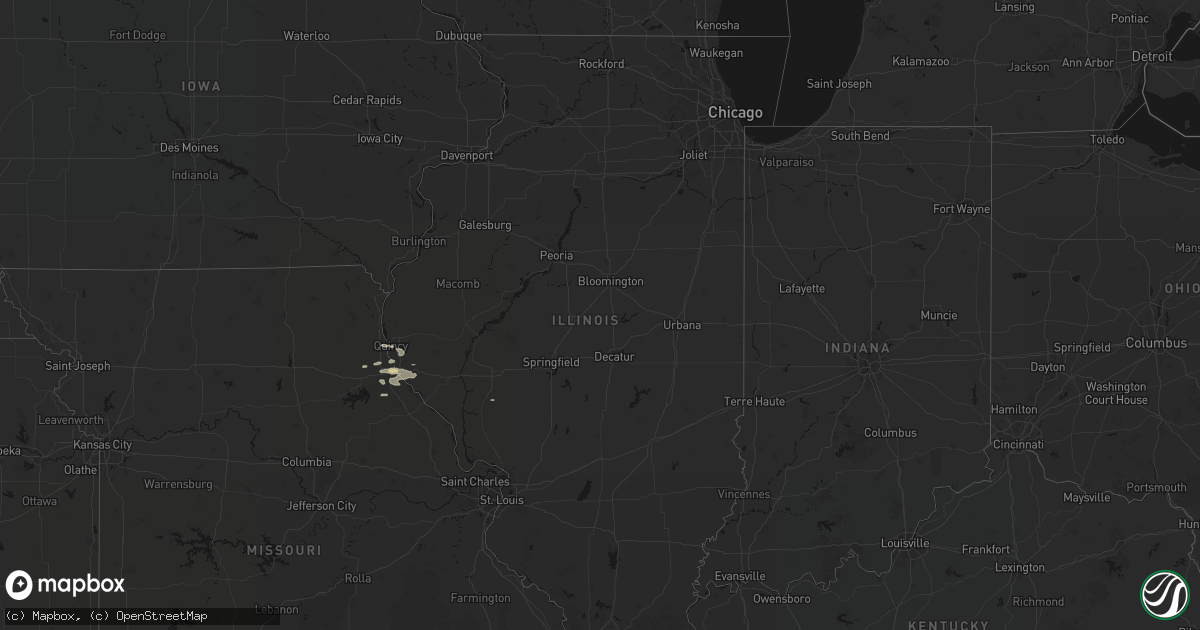 Hail map in Illinois on May 14, 2026