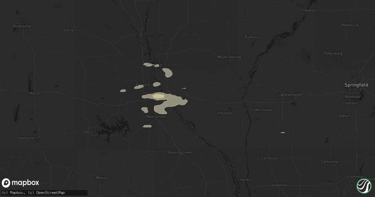 Hail map in Kinderhook, IL on May 14, 2026