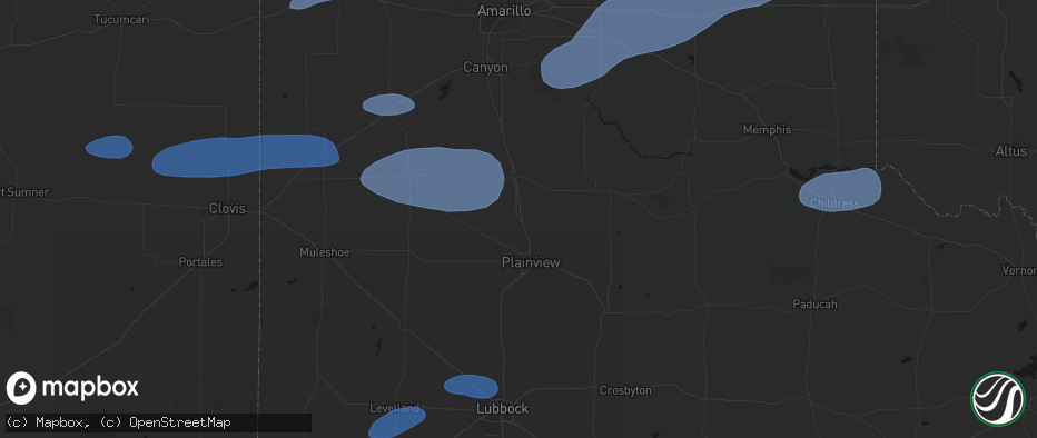 Hail map in Kress, TX on May 14, 2026