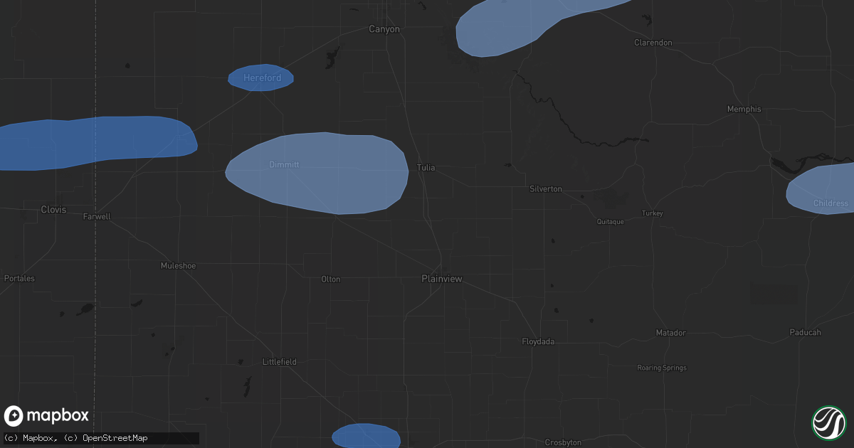 Hail map in Kress, TX on May 14, 2026