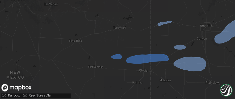 Hail map in Mcalister, NM on May 14, 2026