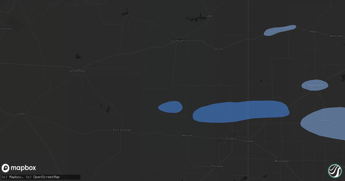 Hail map in Mcalister, NM on May 14, 2026