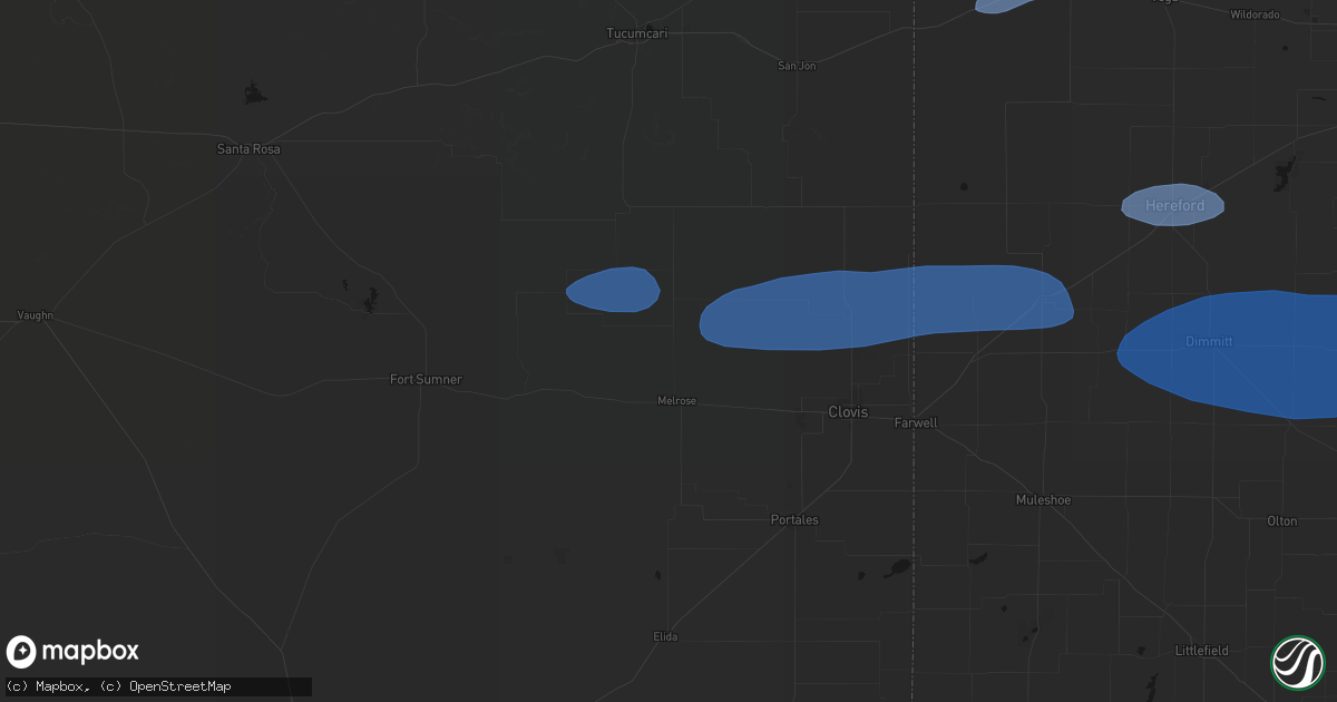 Hail map in Melrose, NM on May 14, 2026