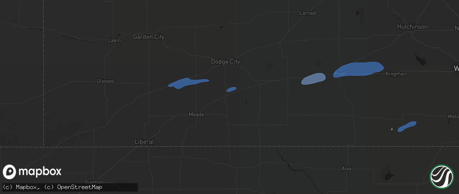 Hail map in Minneola, KS on May 14, 2026