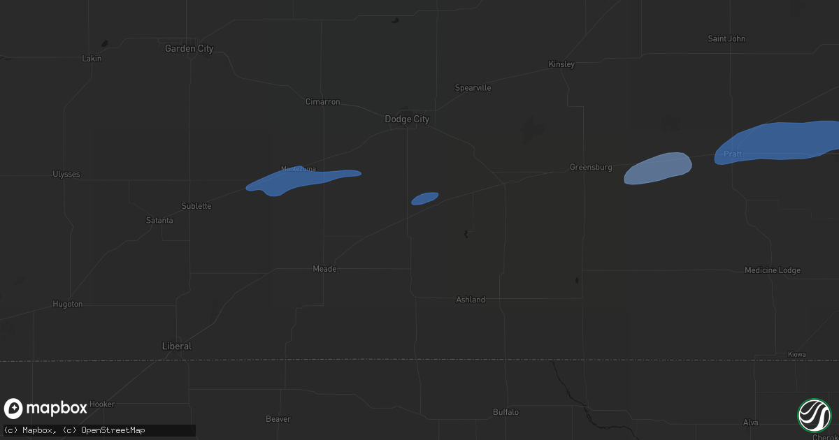 Hail map in Minneola, KS on May 14, 2026