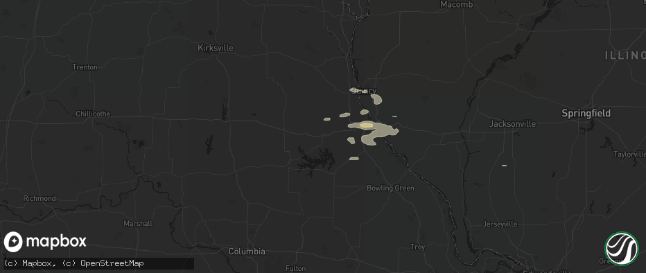 Hail map in Monroe City, MO on May 14, 2026