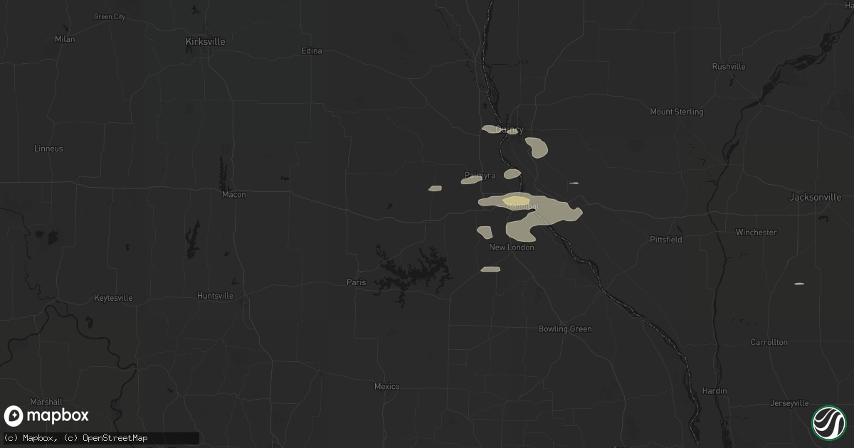 Hail map in Monroe City, MO on May 14, 2026