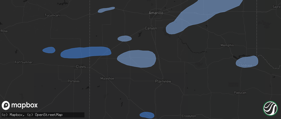 Hail map in Nazareth, TX on May 14, 2026