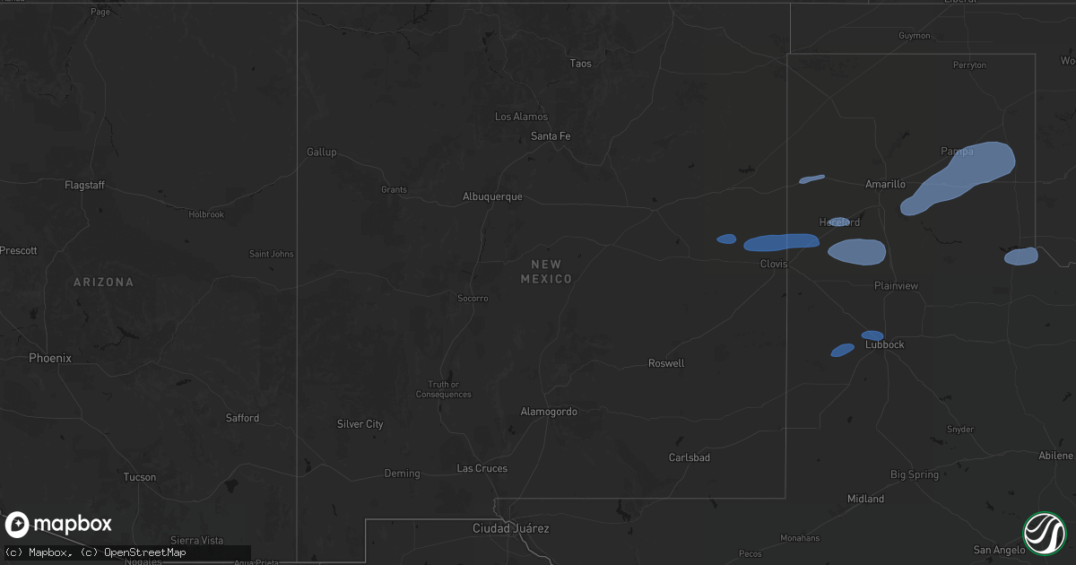 Hail map in New Mexico on May 14, 2026