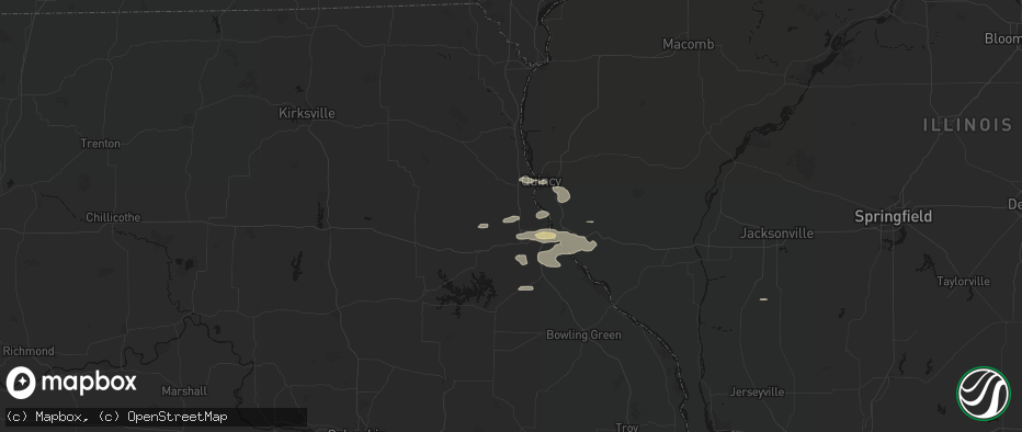 Hail map in Palmyra, MO on May 14, 2026