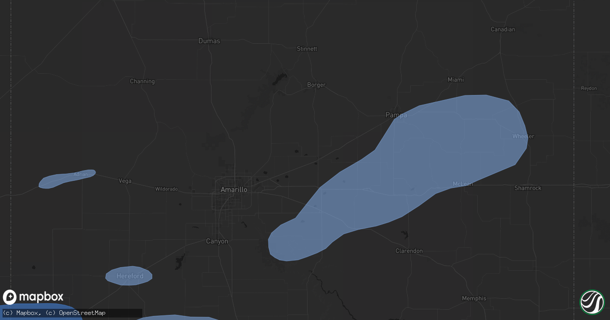 Hail map in Panhandle, TX on May 14, 2026