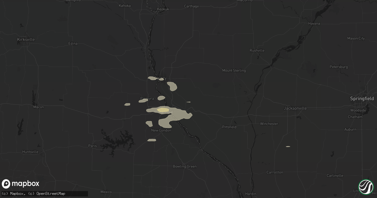 Hail map in Plainville, IL on May 14, 2026
