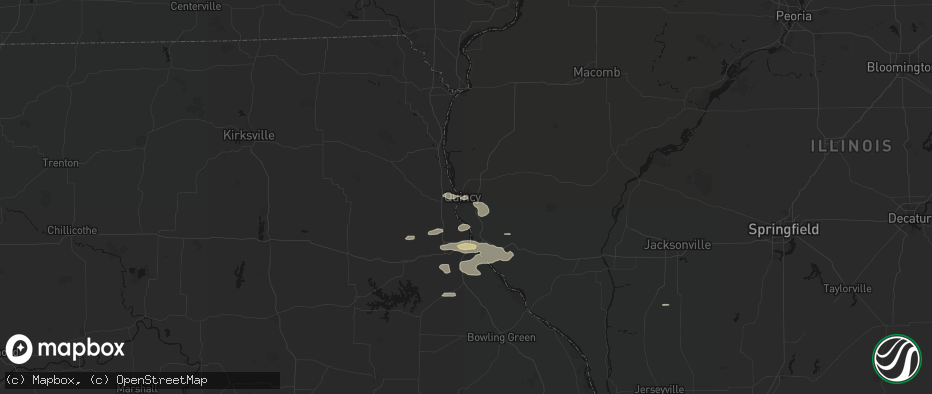 Hail map in Quincy, IL on May 14, 2026