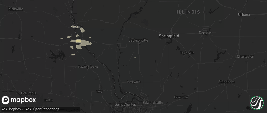 Hail map in Roodhouse, IL on May 14, 2026