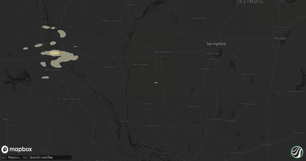 Hail map in Roodhouse, IL on May 14, 2026