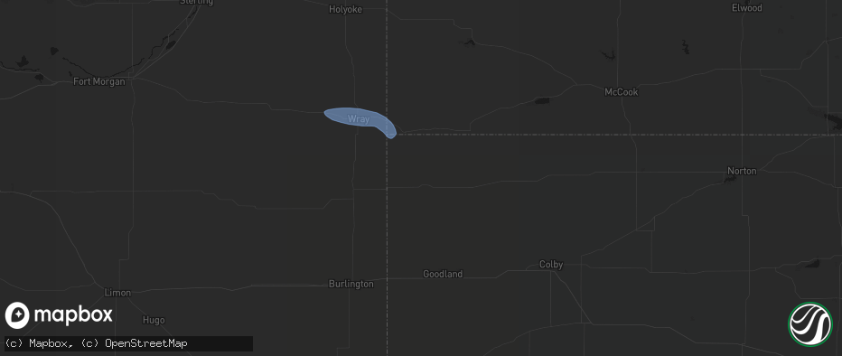 Hail map in Saint Francis, KS on May 14, 2026