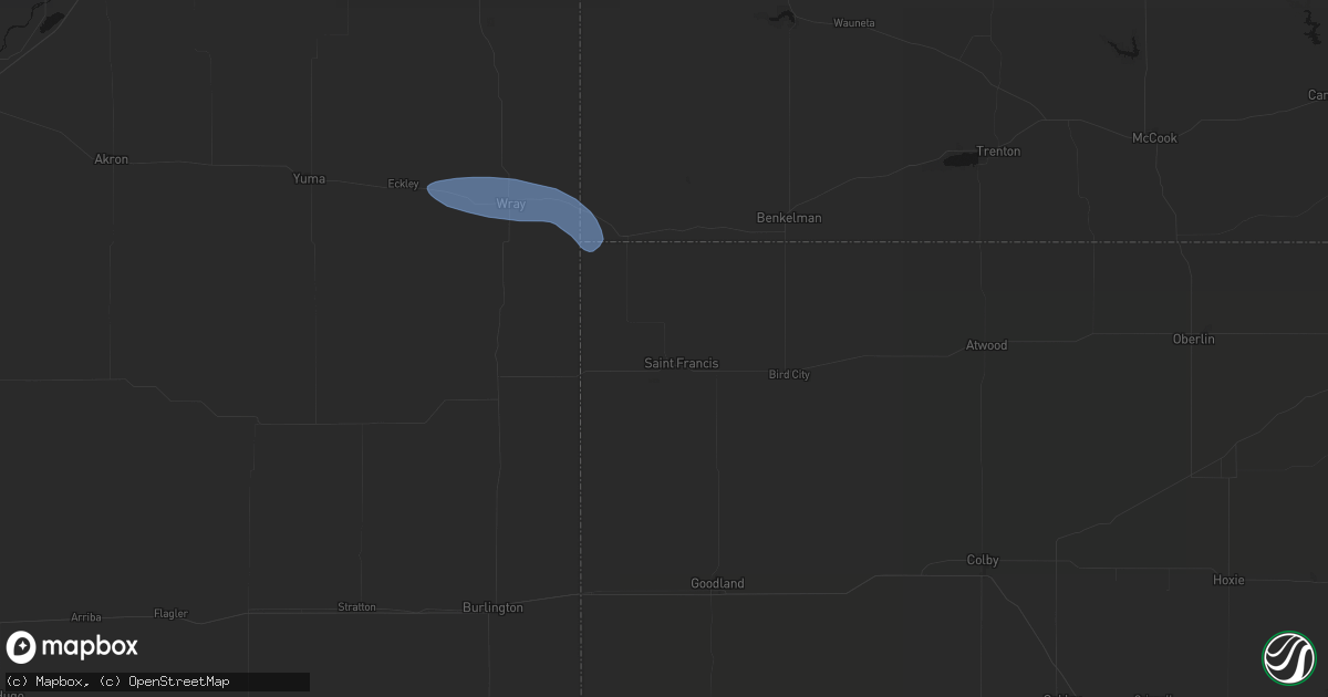 Hail map in Saint Francis, KS on May 14, 2026