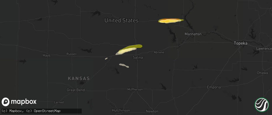 Hail map in Salina, KS on May 14, 2026