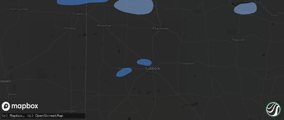 Hail map in Shallowater, TX on May 14, 2026
