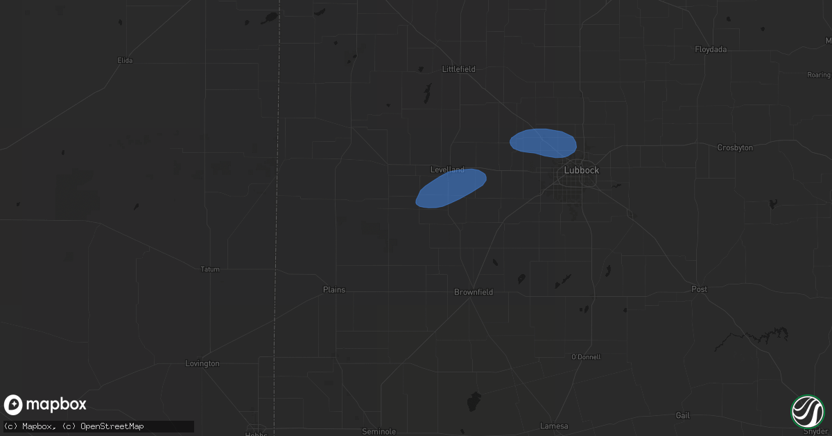 Hail map in Sundown, TX on May 14, 2026