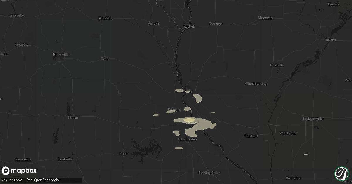 Hail map in Taylor, MO on May 14, 2026