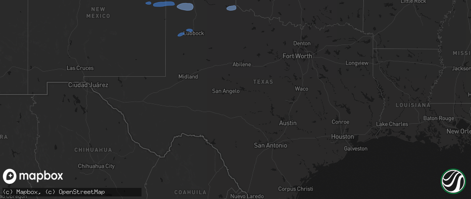 Hail map in Texas on May 14, 2026