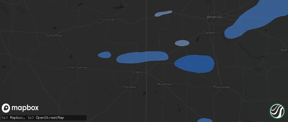 Hail map in Texico, NM on May 14, 2026